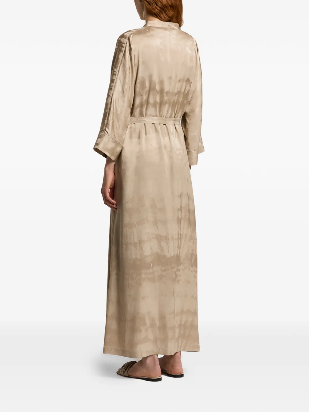 Peserico Maxi-jurk met tie-dye print Bruin