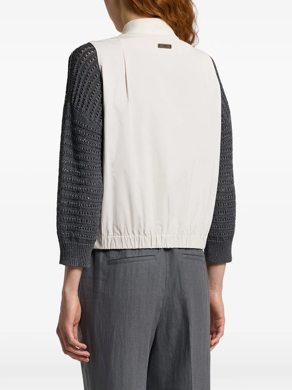  Peserico Elasticated-hem Gilet - Neutrals 