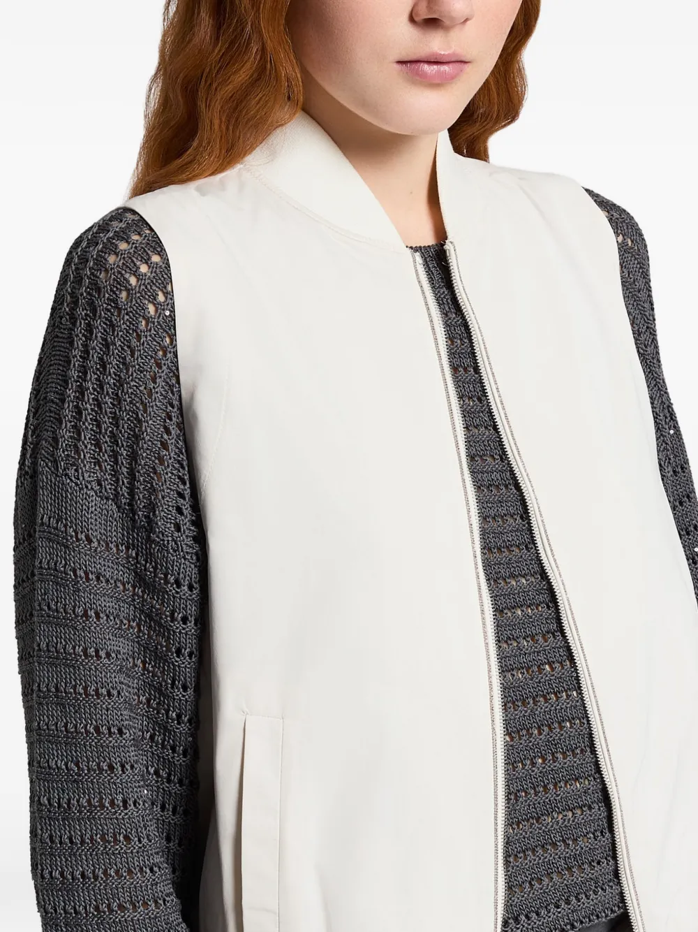Peserico Gilet met elastische afwerking Beige