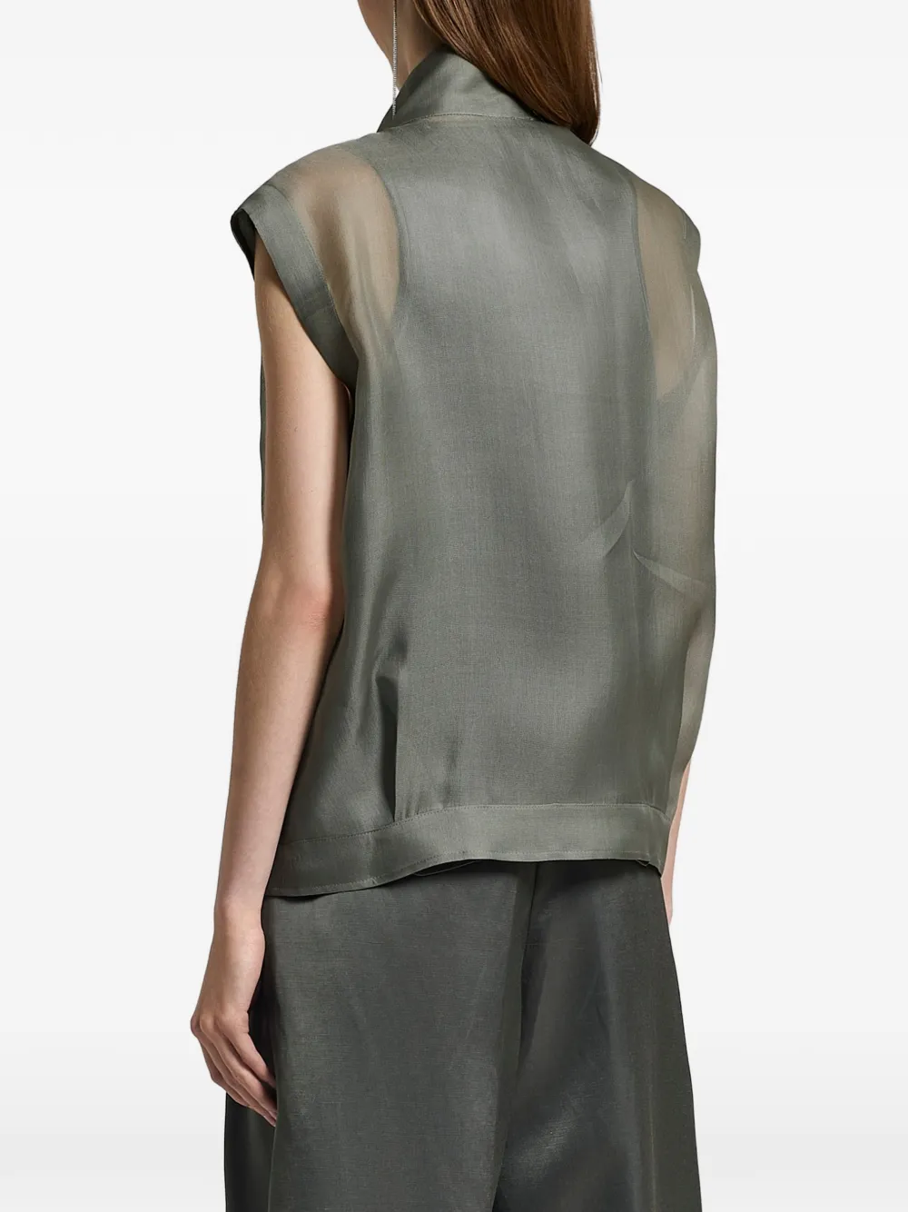 Peserico Gazar gilet met hoge hals Groen