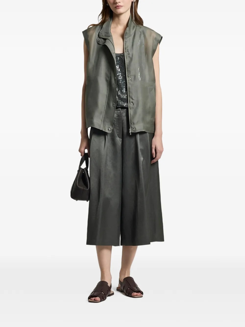 Peserico Gazar gilet met hoge hals Groen