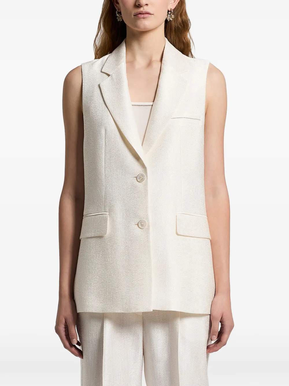 Peserico buttoned vest - Bianco