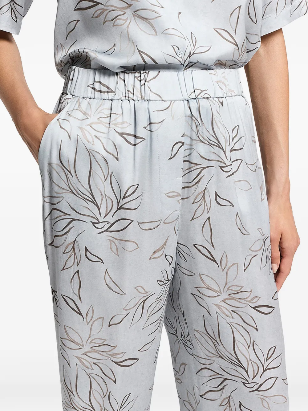 Peserico Satijnen broek Blauw