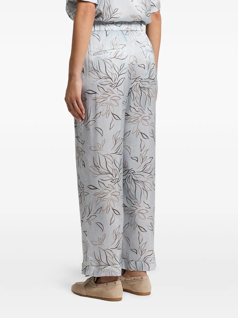 Peserico Satijnen broek Blauw