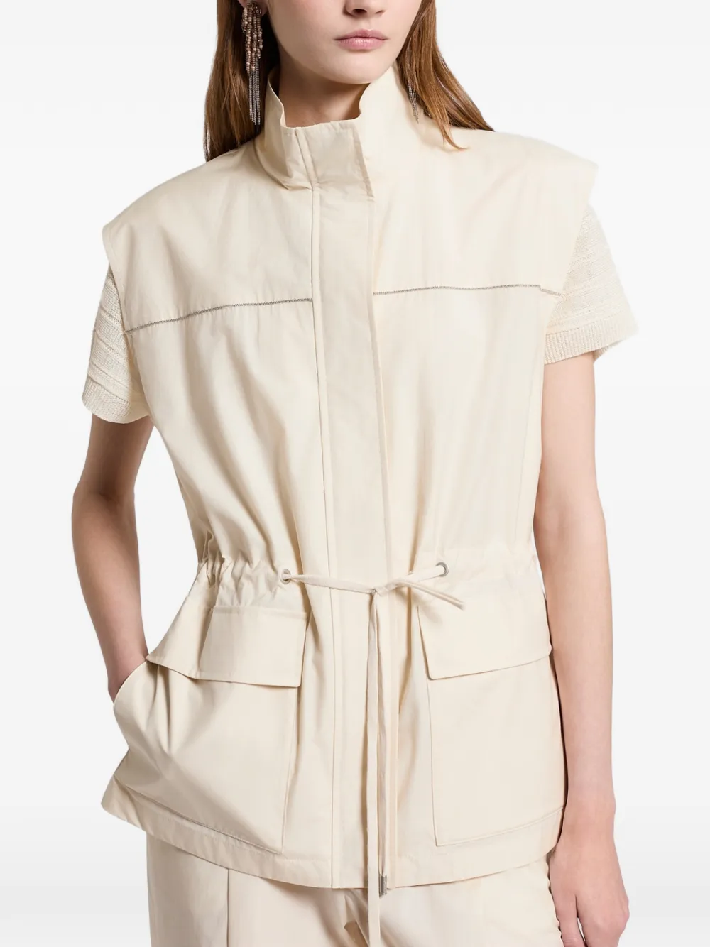  Peserico Zip-up Gilet - Neutrals 