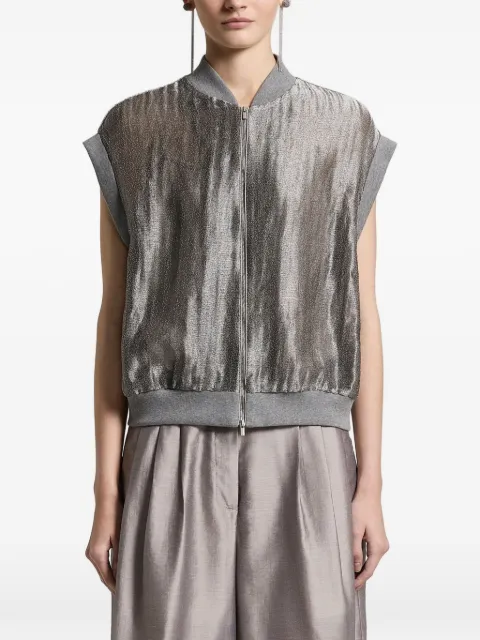 Peserico zip-up sleeveless bomber jacket