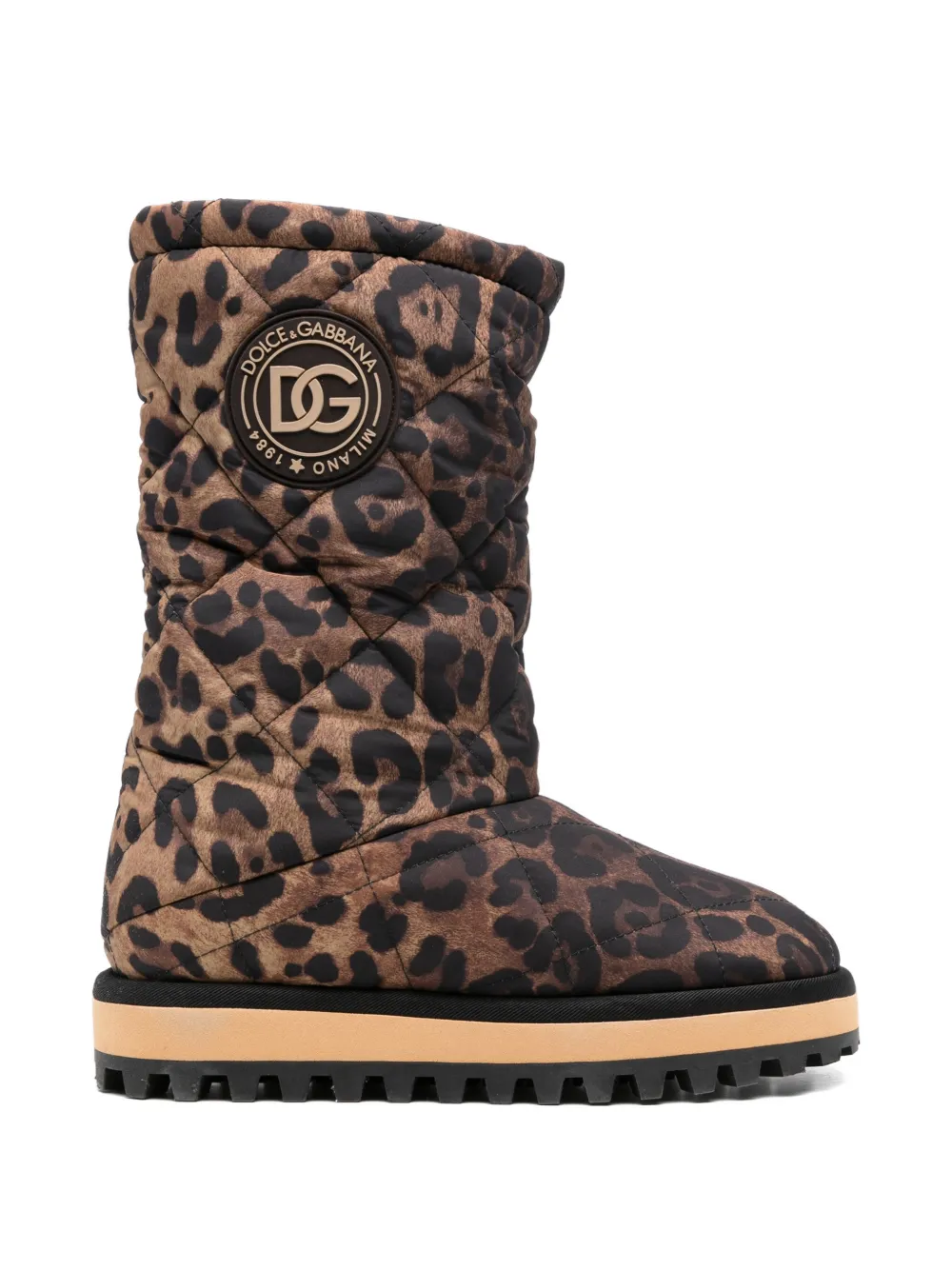 Dolce & Gabbana Pre-Owned leopard-print quilted boots - Marrone