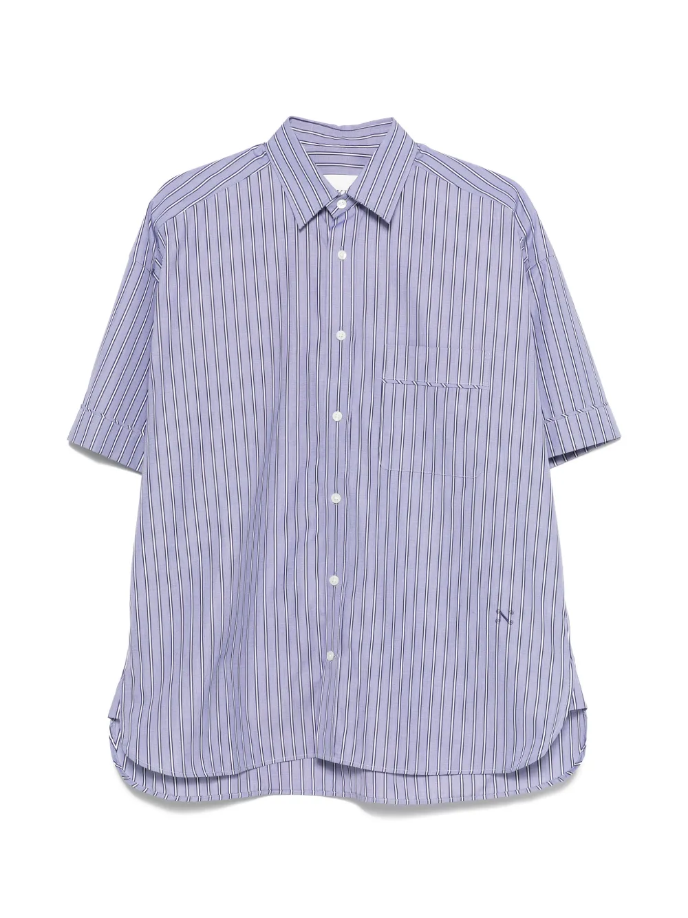 Nackiyé Dad's striped pocket shirt - Blu