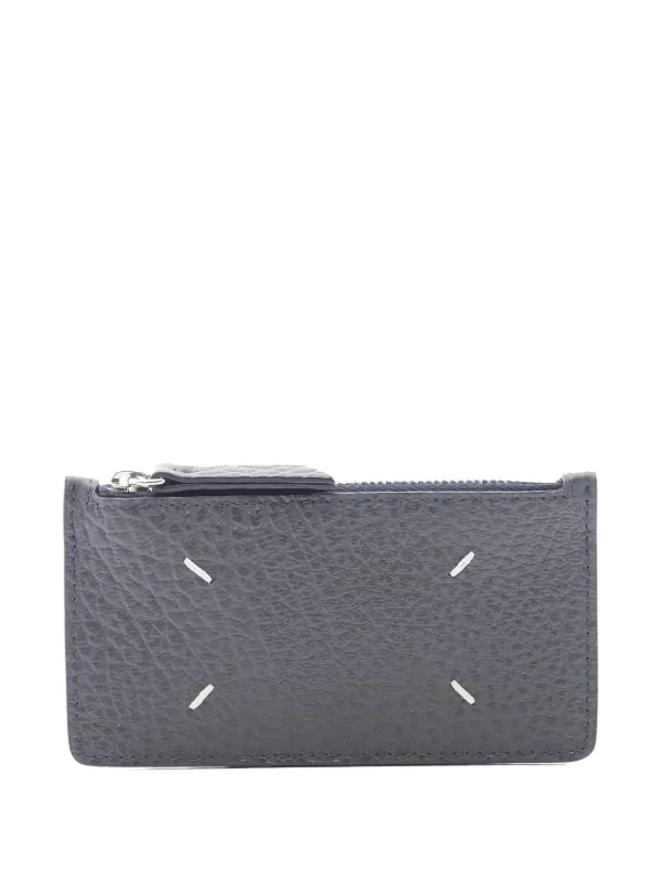 Maison Martin Margiela Pre-owned 2020s Leather Card Case in Blue