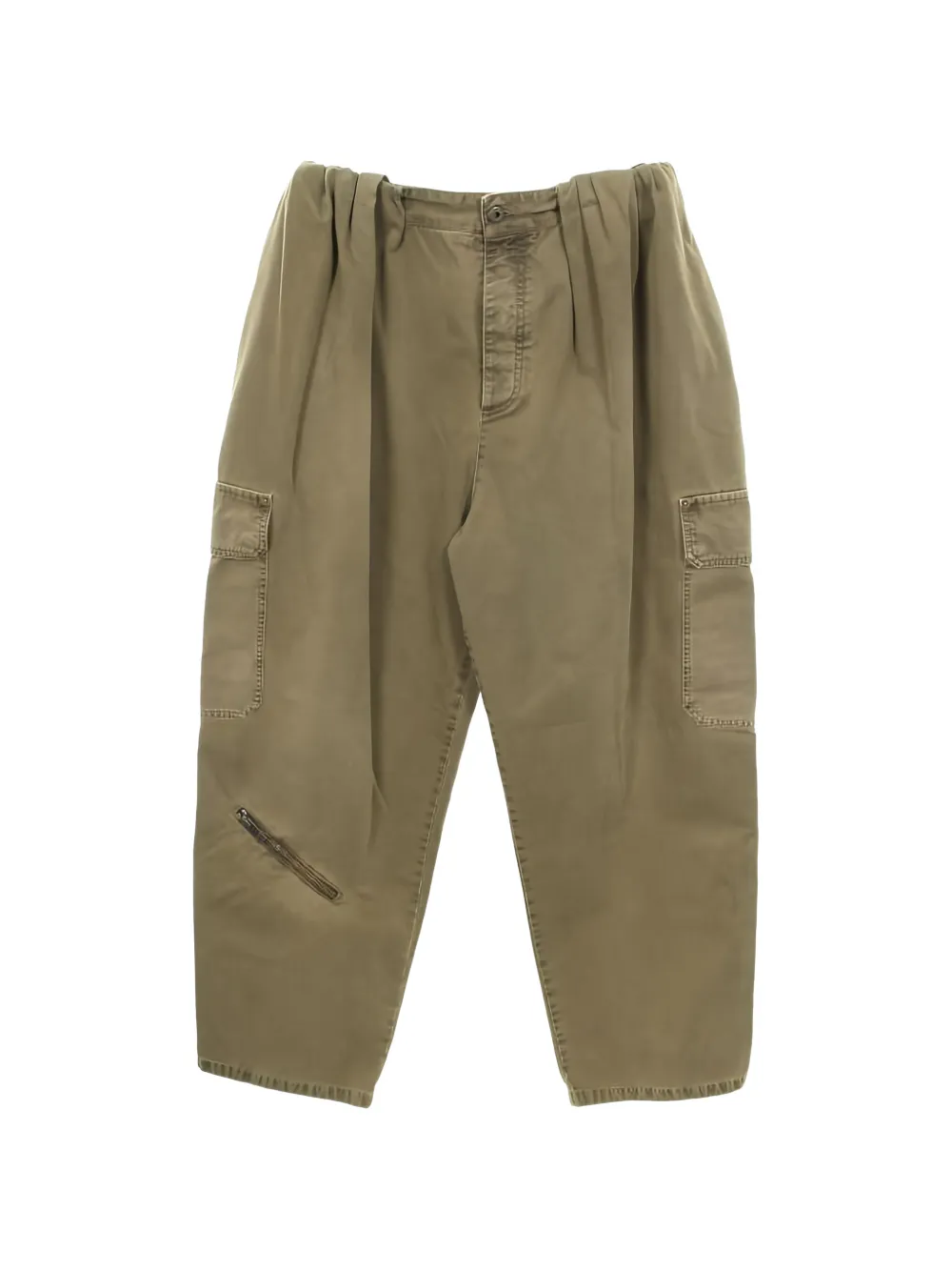 Pre-owned Loewe 2010s Denim Cargo Trousers In Green