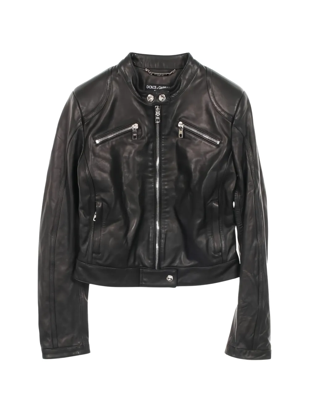 Dolce & Gabbana Pre-Owned Giacca biker con zip anni 2010 - Nero