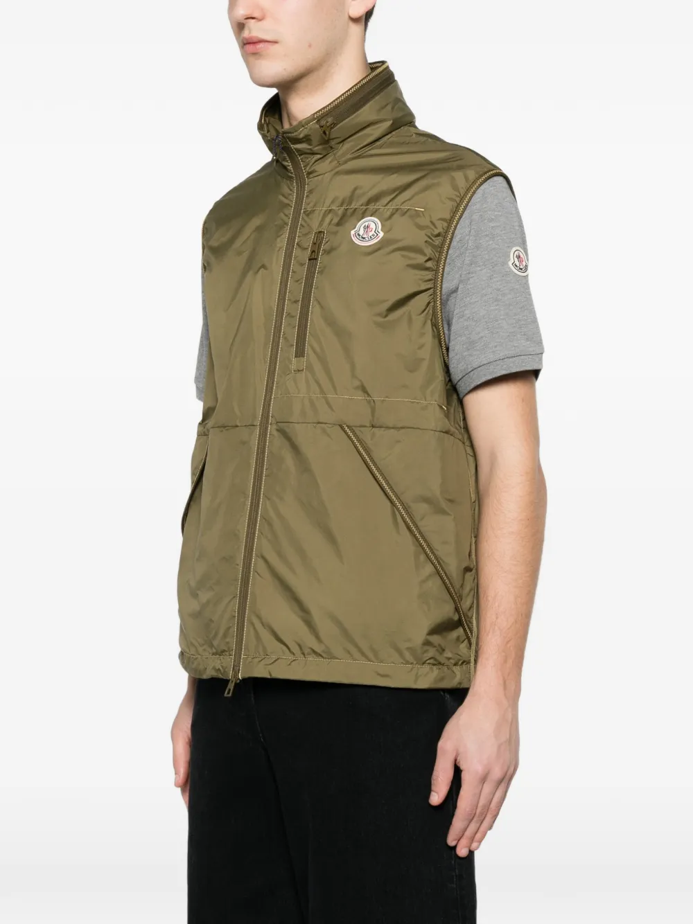 Moncler Ansiei Zip Pocket Gilet | Green | FARFETCH