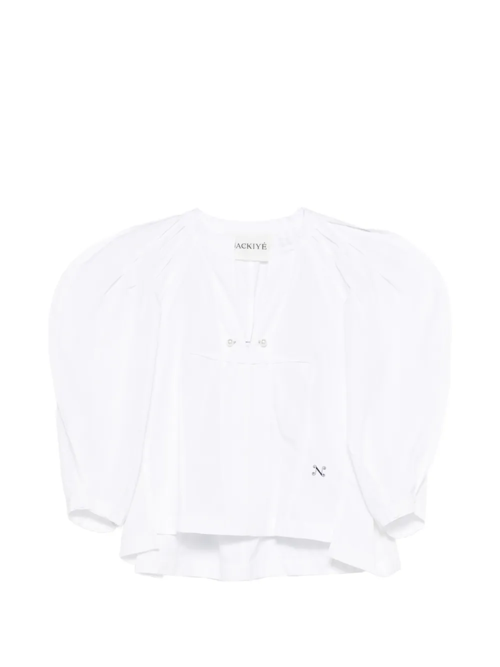 Nackiyé Odalique puff-sleeve blouse - Bianco