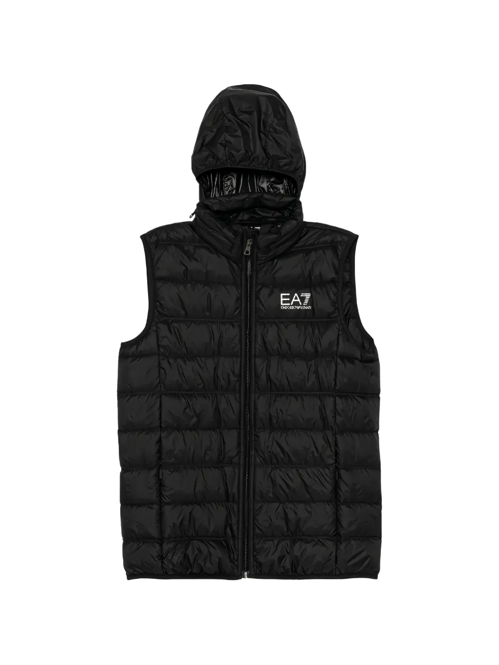 Emporio Armani Kids hooded quilted jacket - Nero