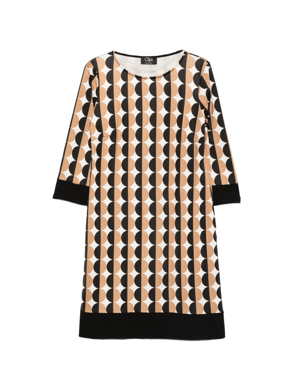 Clips geometric-print midi dress - Toni neutri