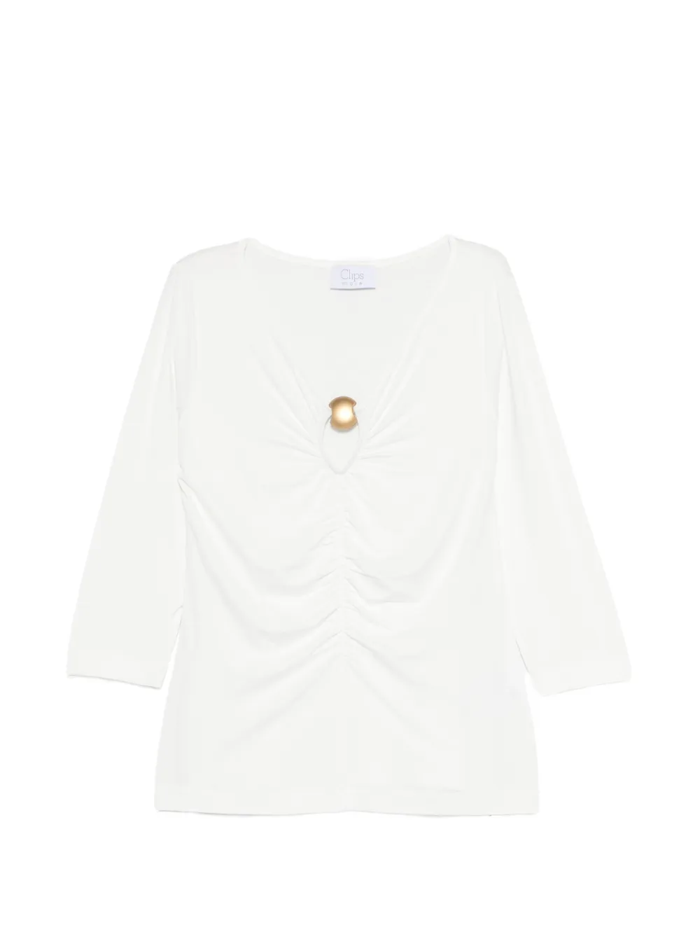 Clips gathered detail top - Bianco