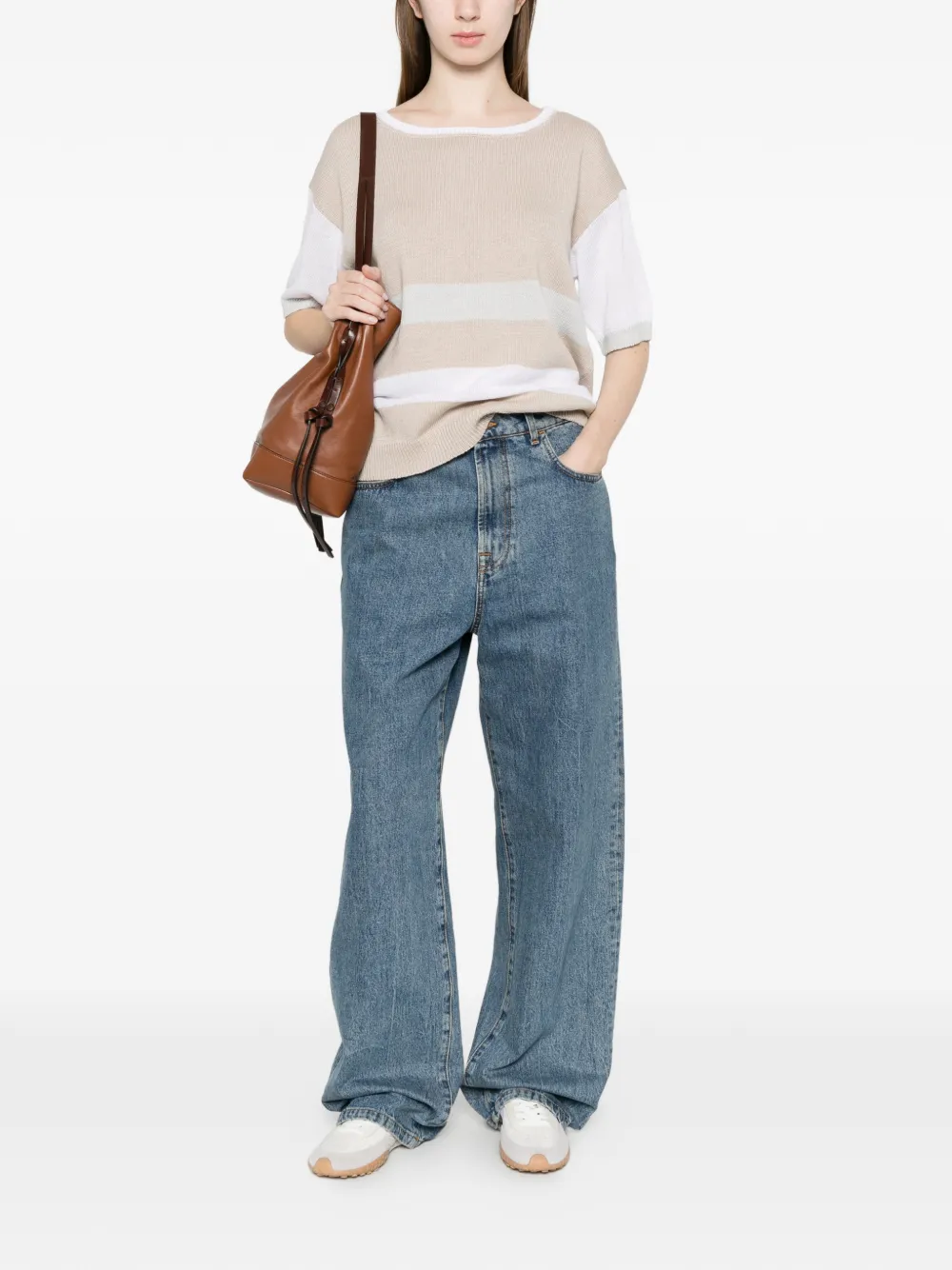  Anne Claire Striped Knitwear - Neutrals 
