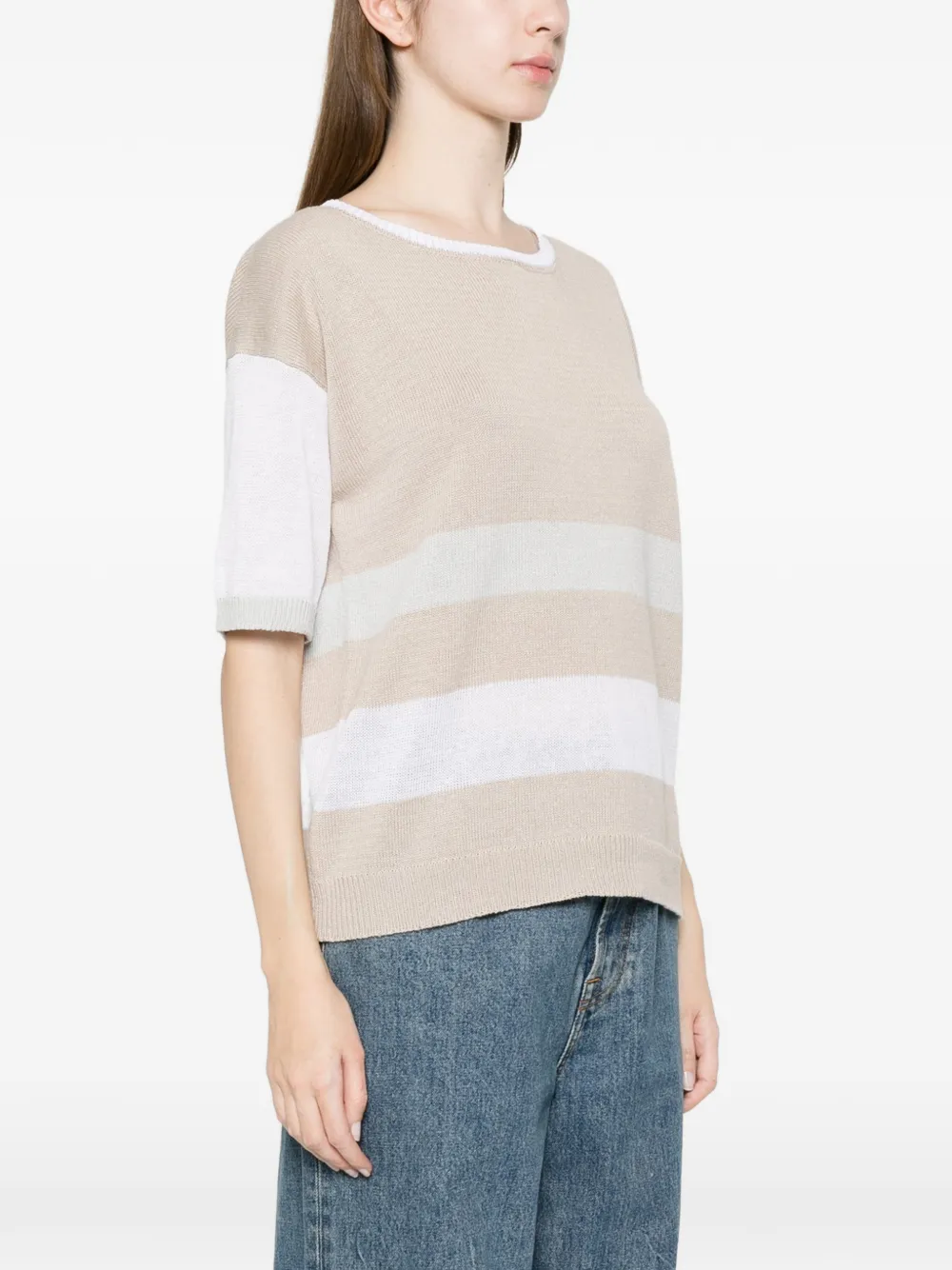 Anne Claire Striped Knitwear - Neutrals 