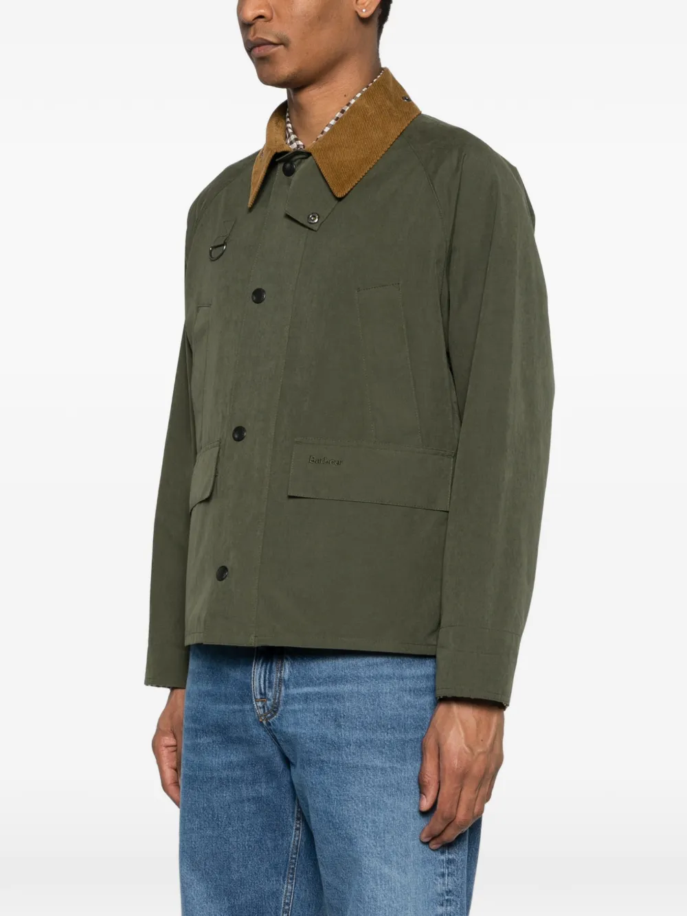  Barbour Corduroy-collar Plaid Jacket - Green 