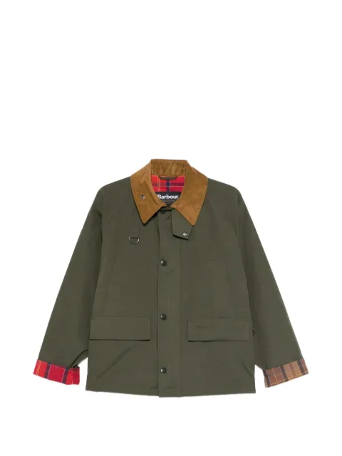 Barbour corduroy-collar plaid jacket