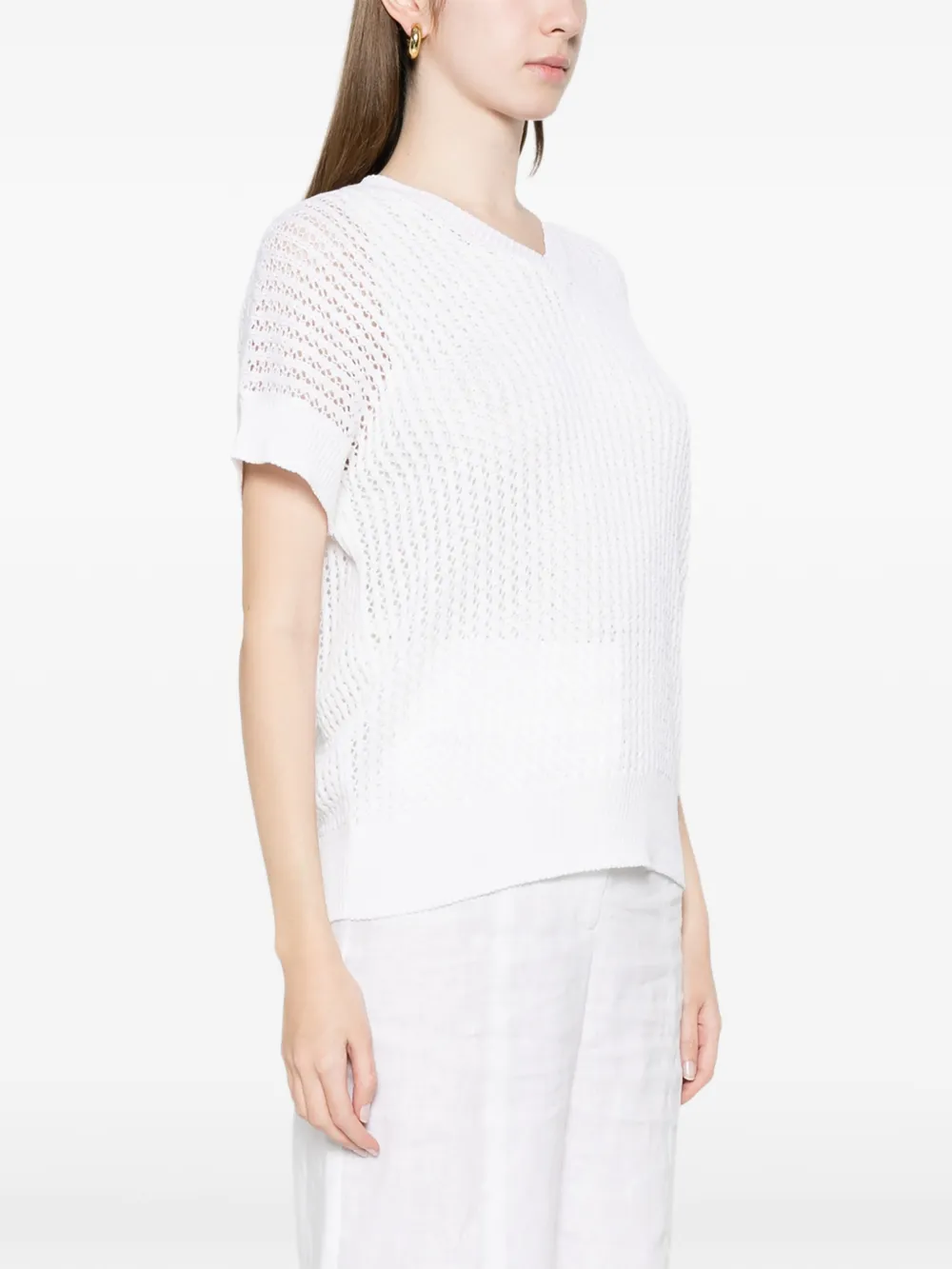  Anne Claire V-neck T-shirt - White 