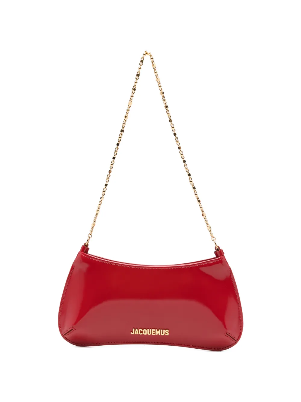 Jacquemus logo-plaque chain-link shoulder bag - Rosso