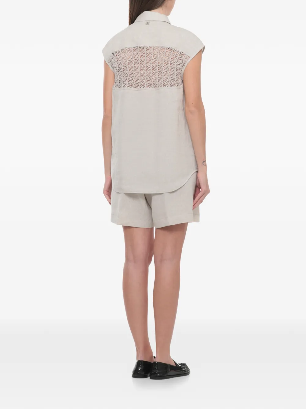  Panicale Lace-panel Shirt - Neutrals 