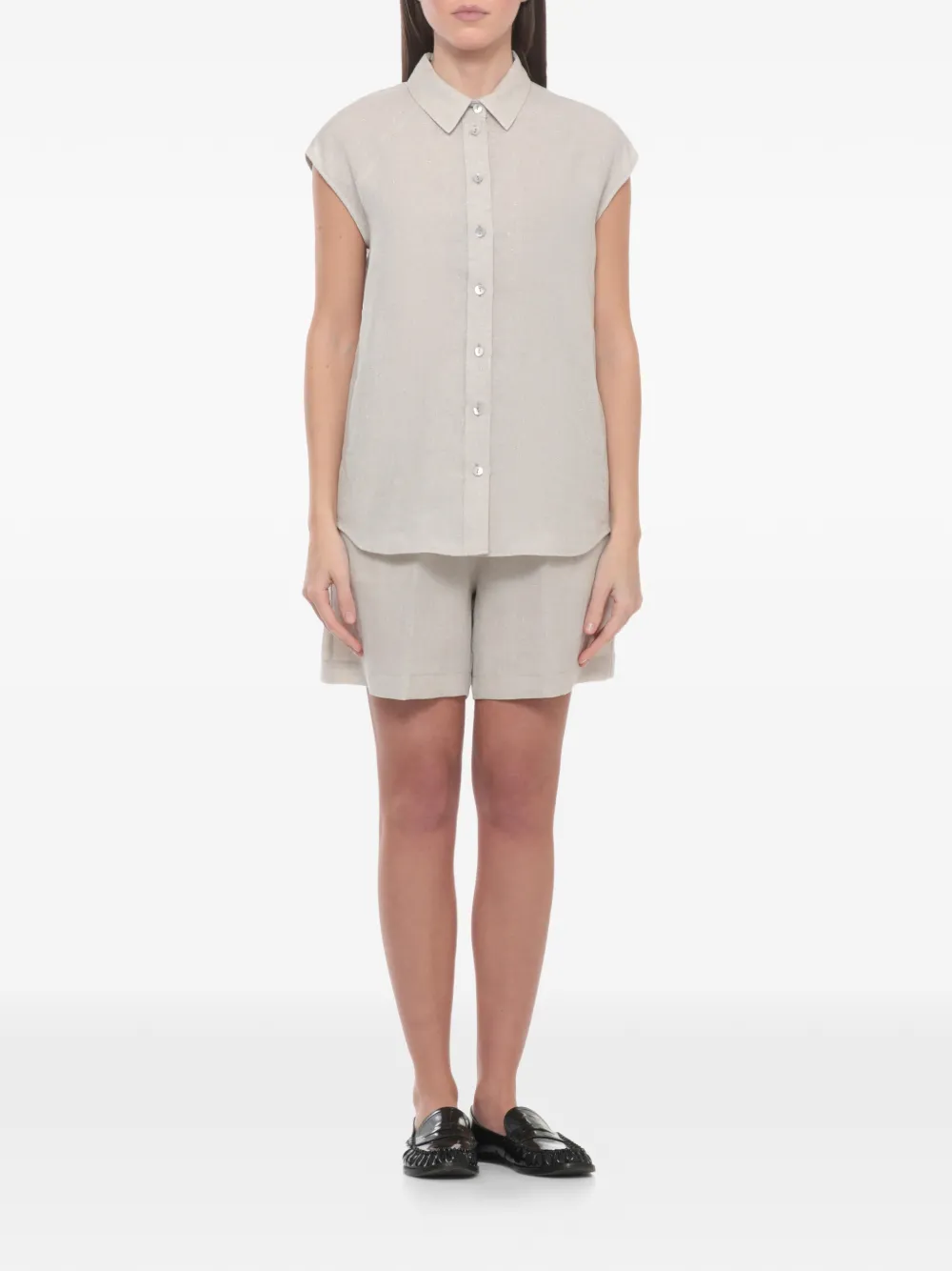  Panicale Lace-panel Shirt - Neutrals 