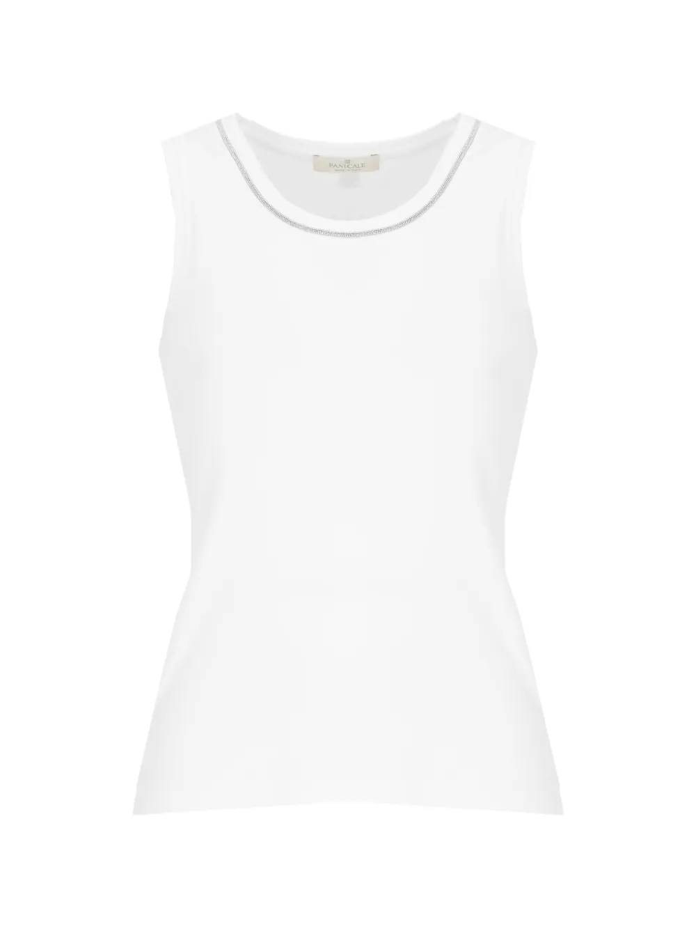 PANICALE bead-embellished round-neck tank top - Bianco