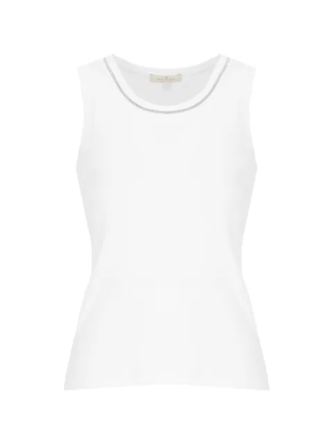 PANICALE bead-embellished round-neck tank top