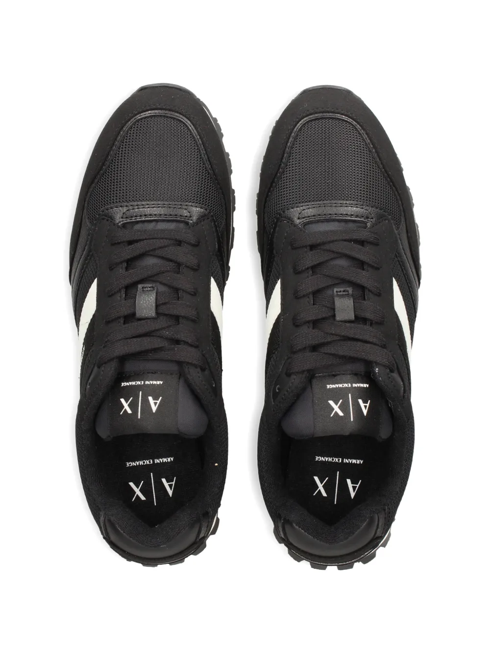Ea7 Emporio Armani Gestreepte sneakers met vlakken Zwart
