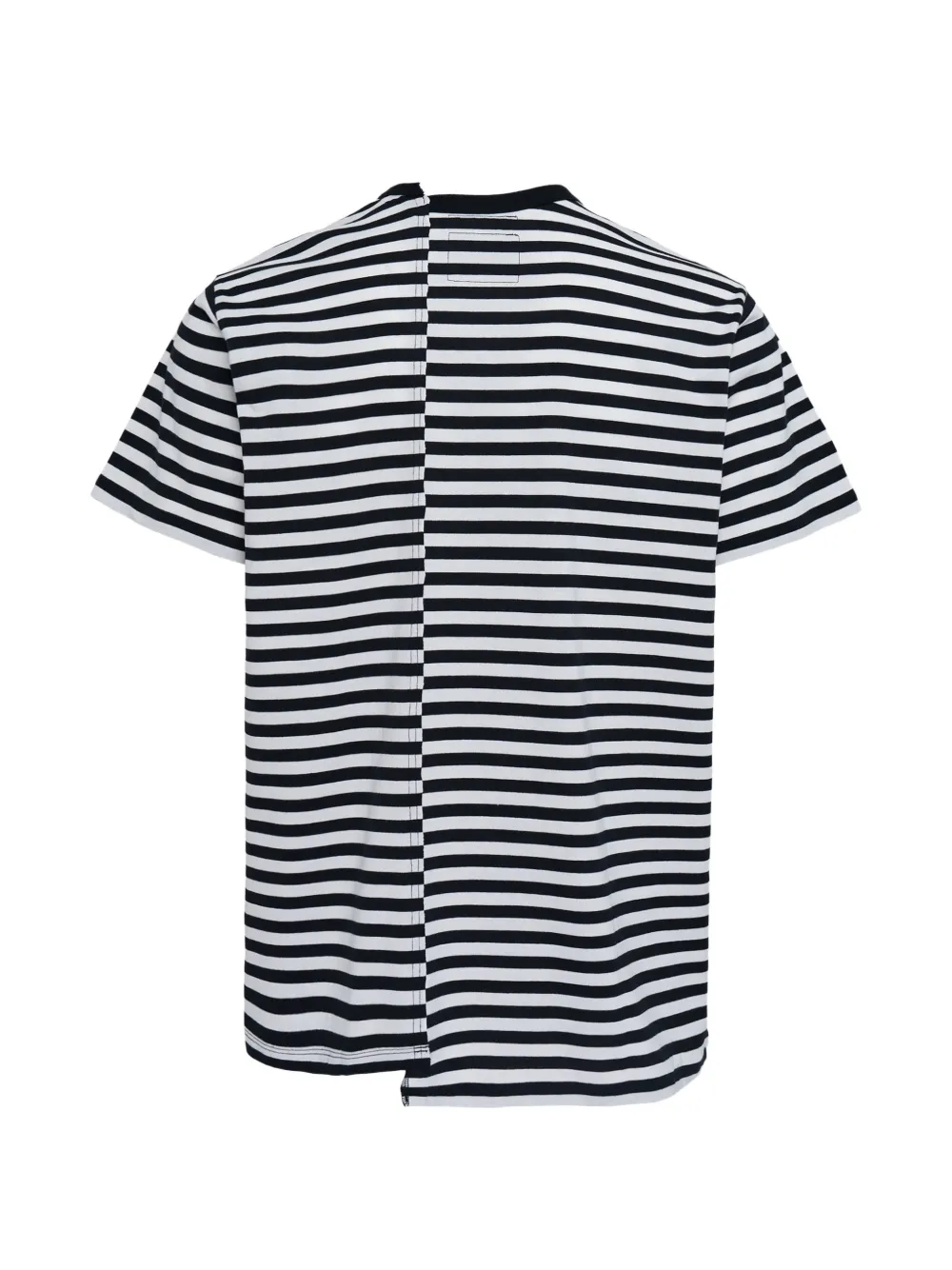 Yohji Yamamoto Gestreept T-shirt met vlakken Zwart
