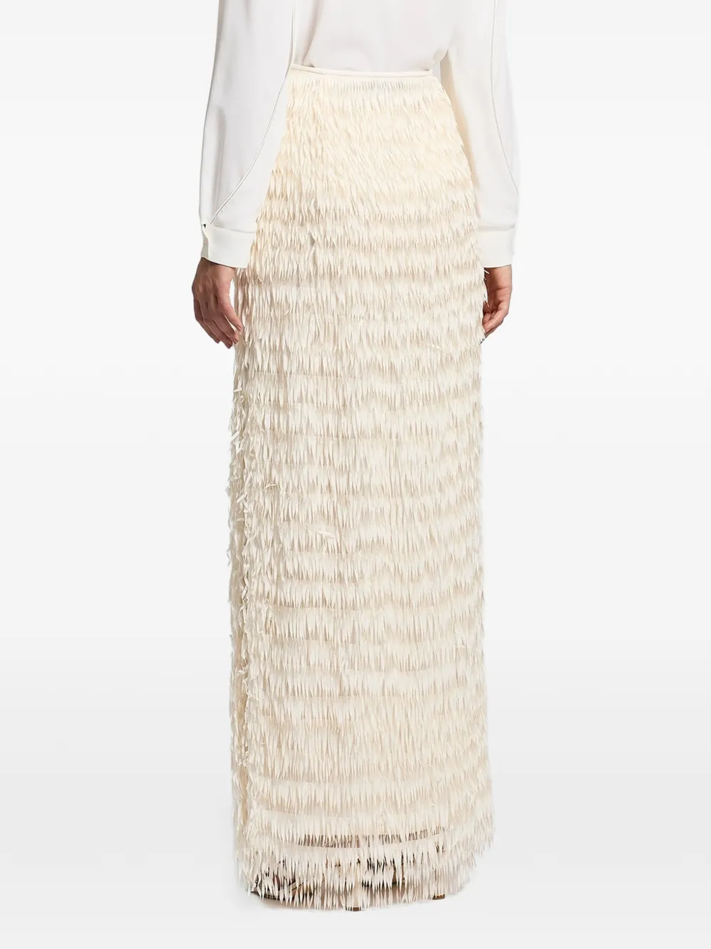  Peserico Fringed Maxi Skirt - Neutrals 