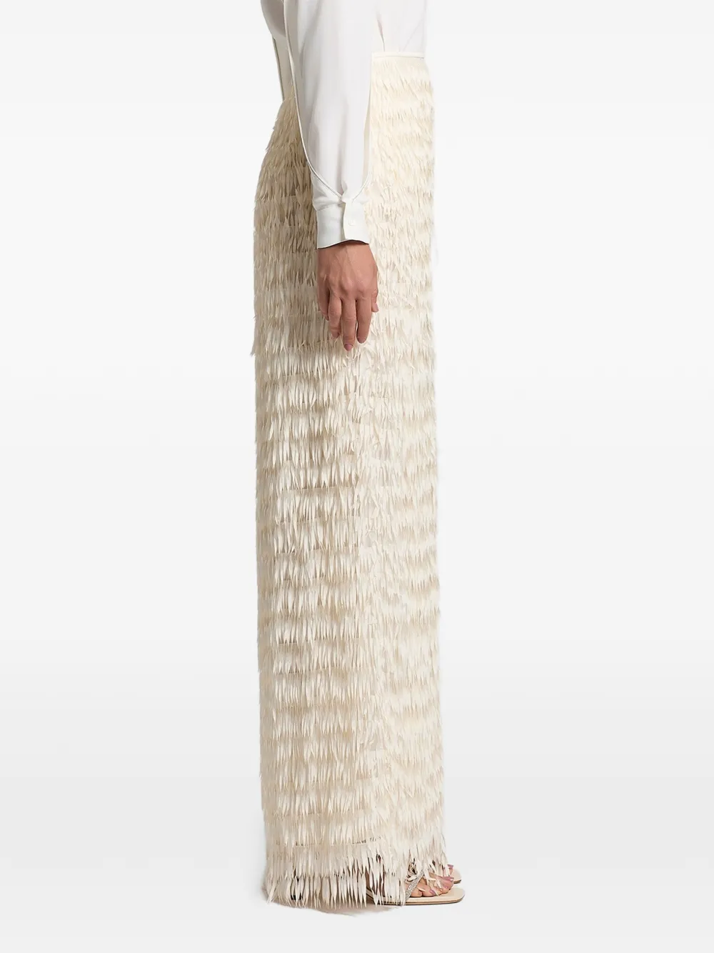  Peserico Fringed Maxi Skirt - Neutrals 