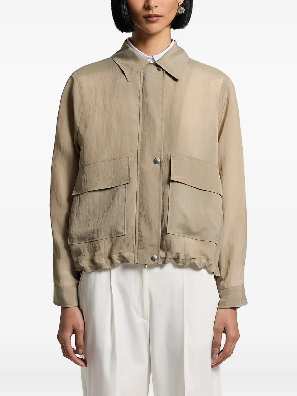 Peserico patch-pocket coat - Neutrals
