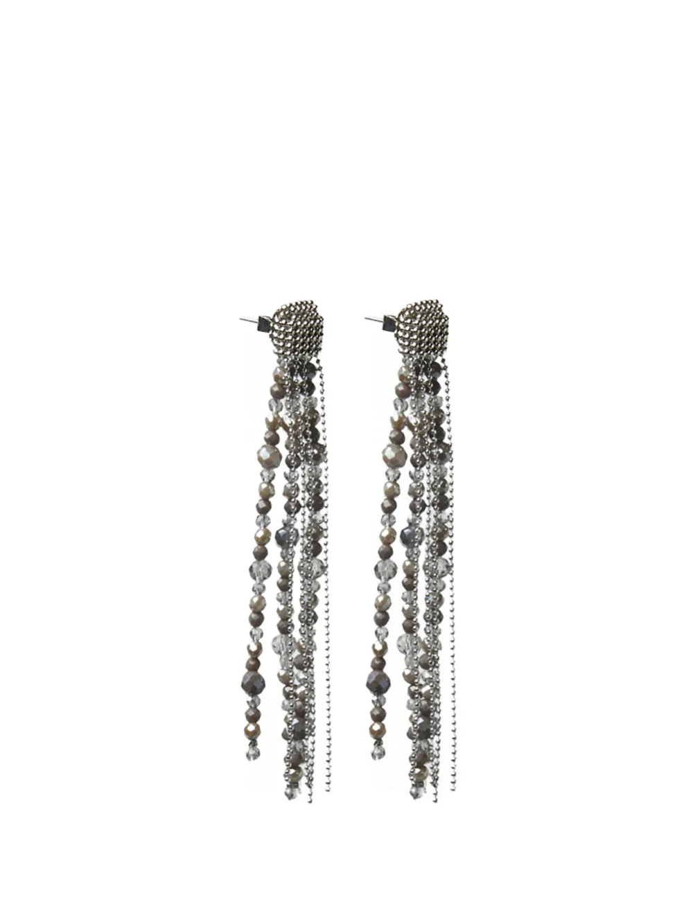 Peserico beaded chain drop earrings - Argento