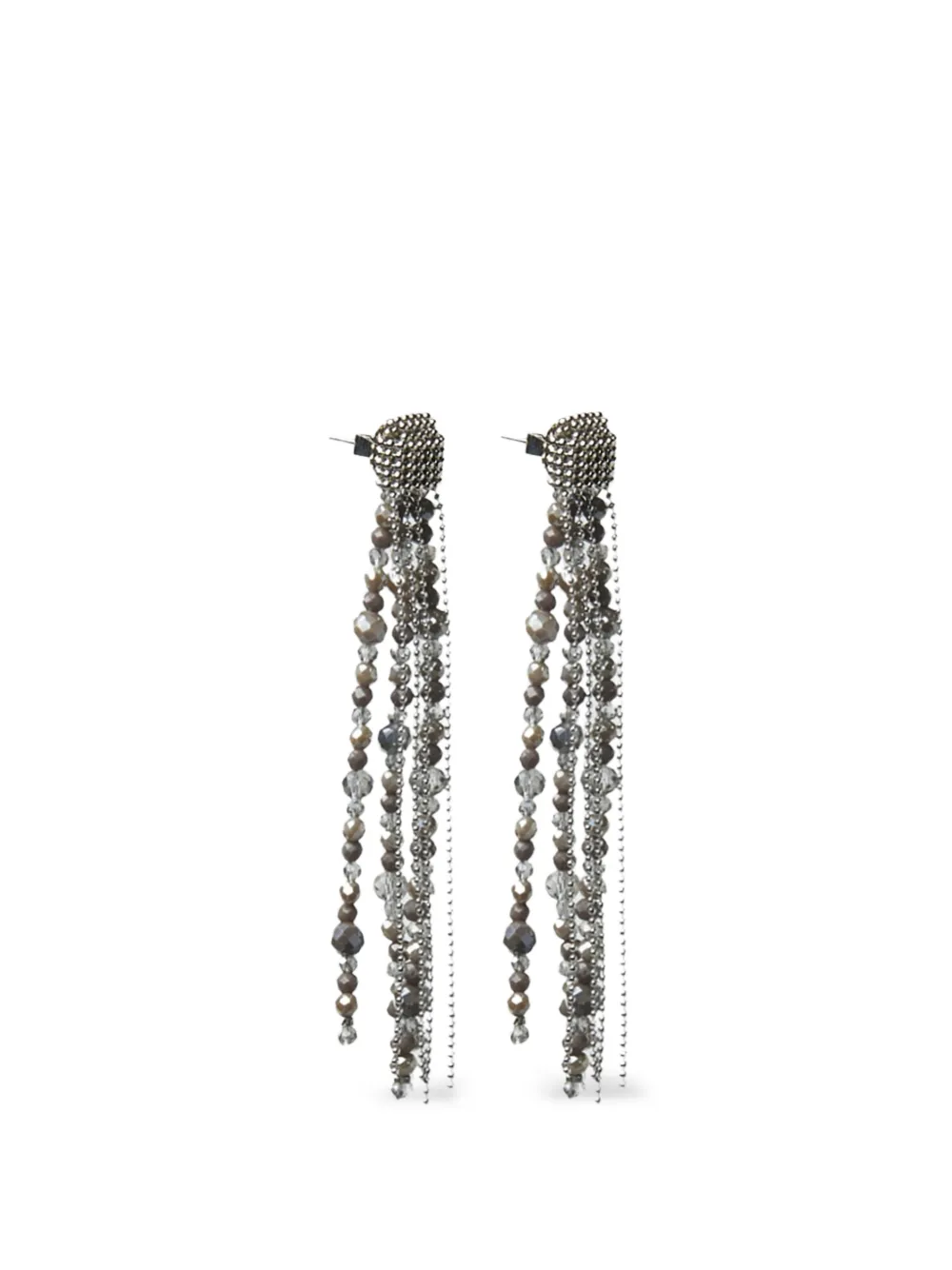 Peserico beaded chain drop earrings - Argento