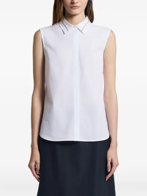 Peserico embellished collar sleeveless top