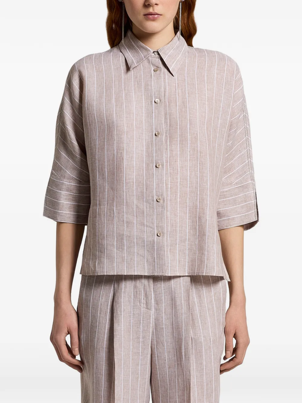 Peserico striped buttoned shirt - Toni neutri