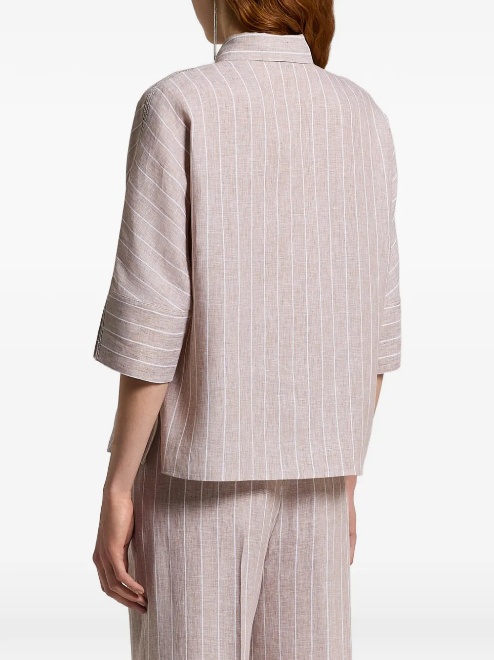  Peserico Striped Buttoned Shirt - Neutrals 