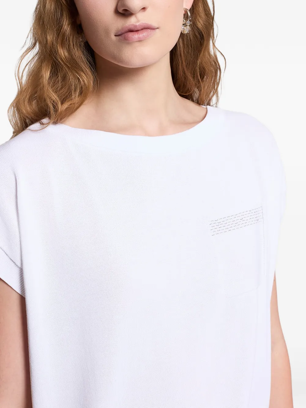 Peserico Pocket gebreid T-shirt Wit