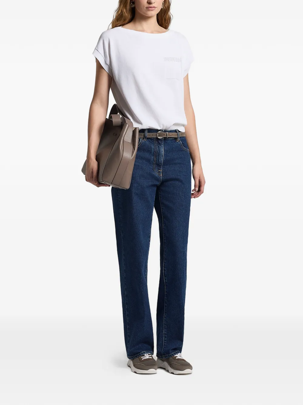 Peserico Pocket gebreid T-shirt Wit