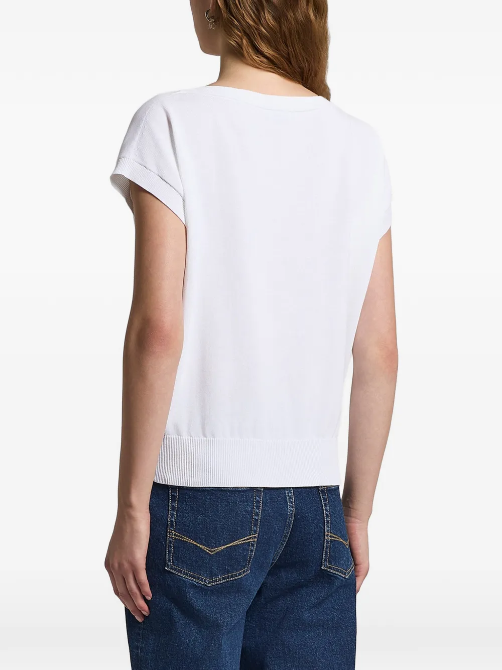 Peserico Pocket gebreid T-shirt Wit