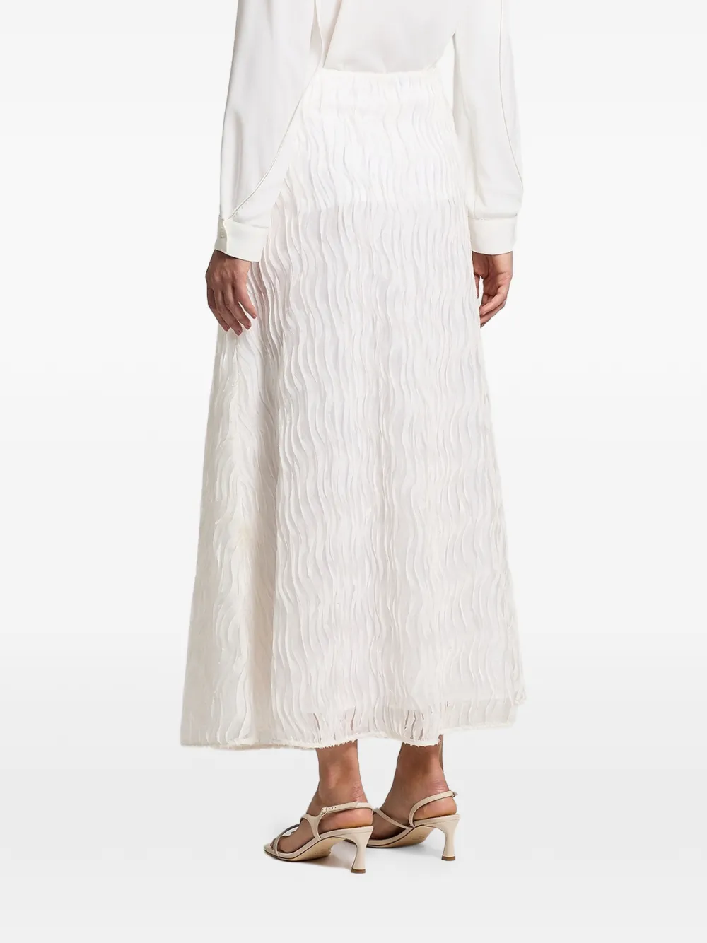  Peserico Ruffled Midi Skirt - Neutrals 