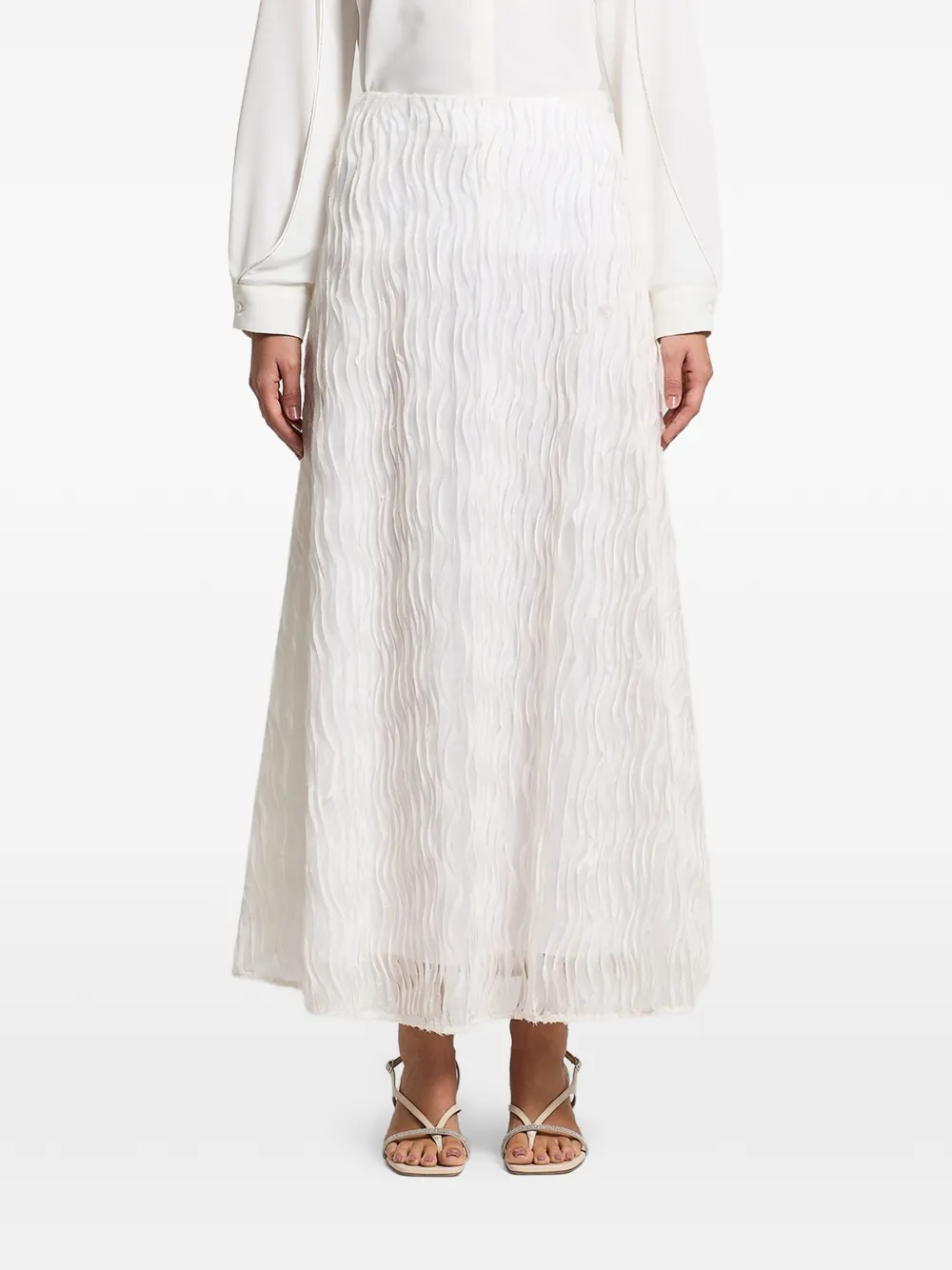 Peserico ruffled midi skirt - Toni neutri