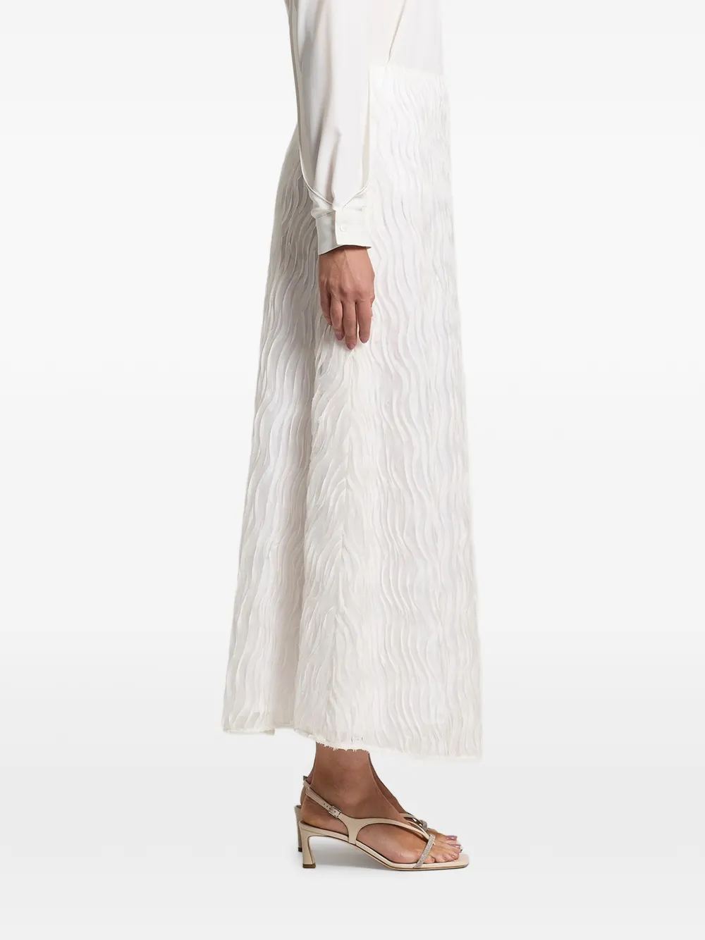  Peserico Ruffled Midi Skirt - Neutrals 