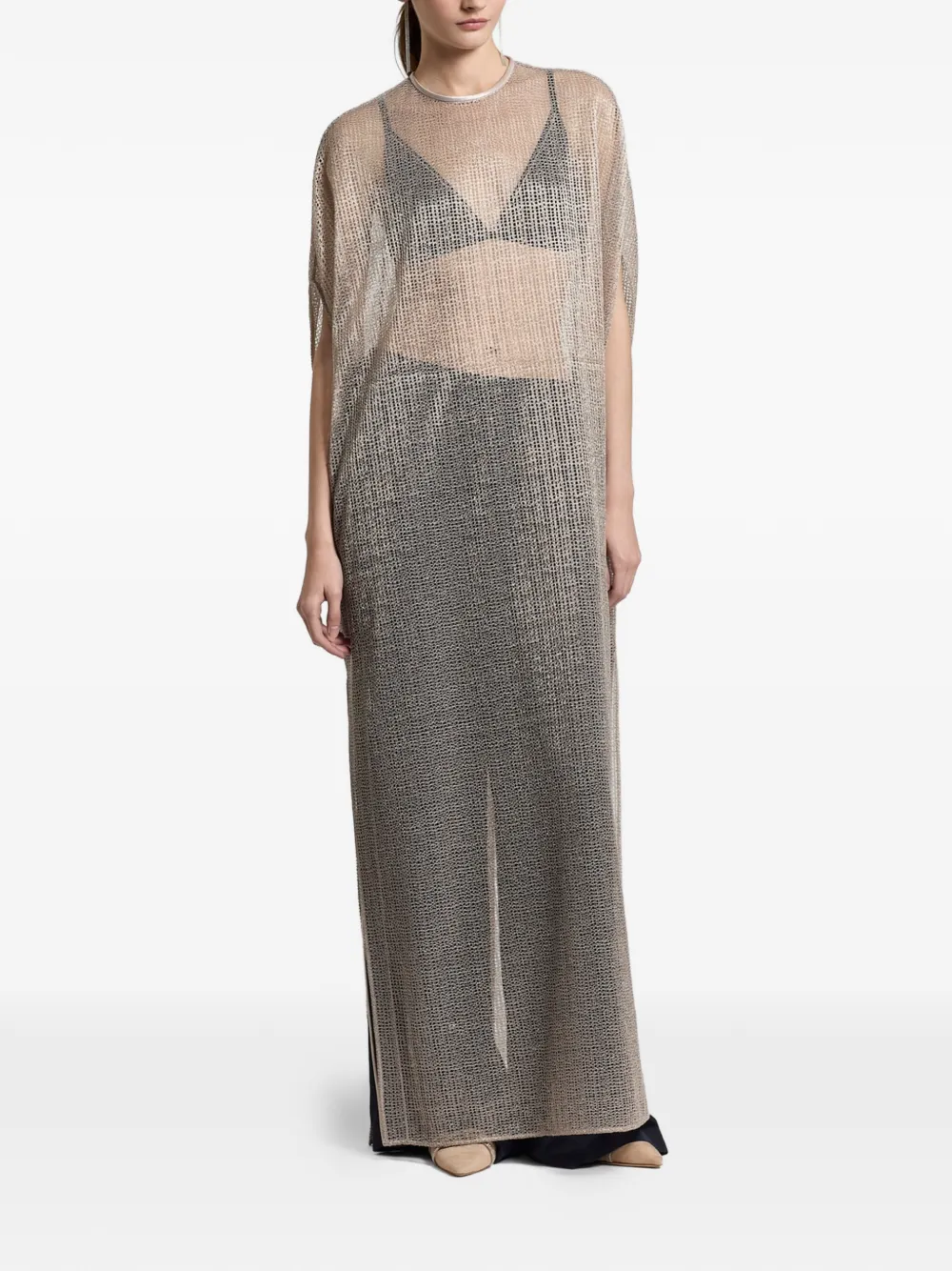  Peserico Sheer Maxi Dress - Neutrals 