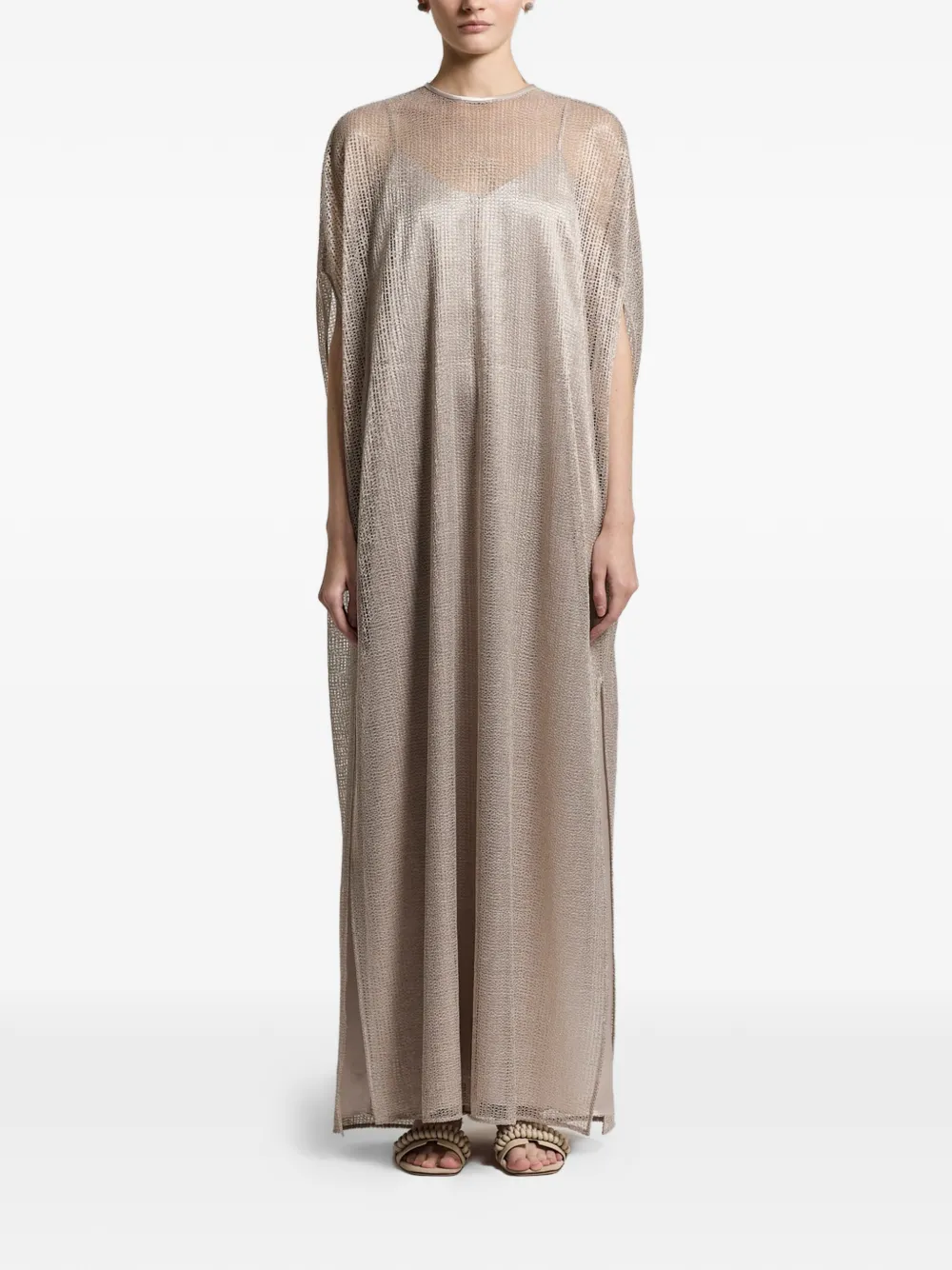 Peserico sheer maxi dress - Toni neutri