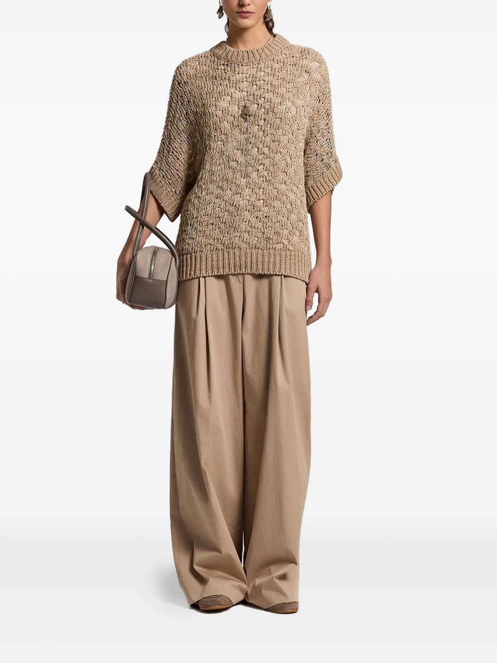 Ribbed-Trim Top