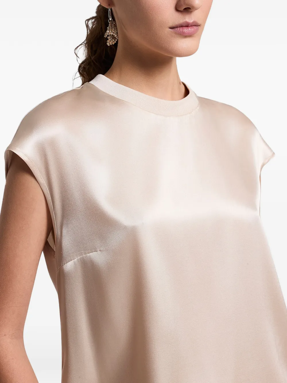 Ribbed-Trim Top